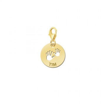 Naambedel goud baby handjes