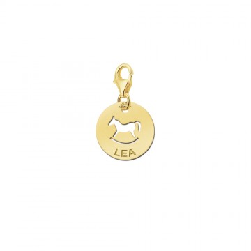 Naambedel goud baby hobbelpaard