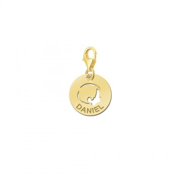 Naambedel goud baby hoofdje jongen