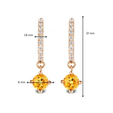 Oorringen 18krt geelgoud briljant saffier 31481 nl g