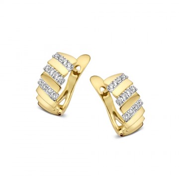 Oorringen bicolor briljant 0 14 crt 25380 nl g