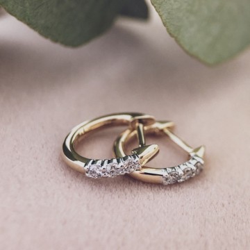 Oorringen bicolor briljant 0 15 crt 21425 nl g