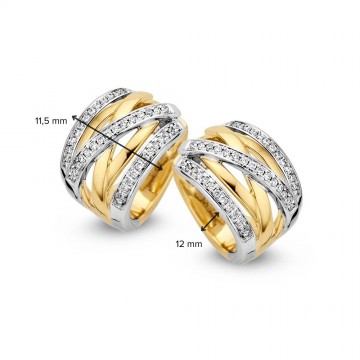 Oorringen bicolor briljant 0 36 crt 31110 nl g