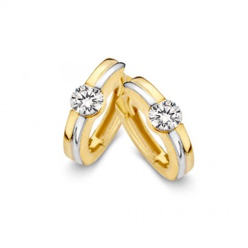 Oorringen bicolor zirkonia 15468 nl g