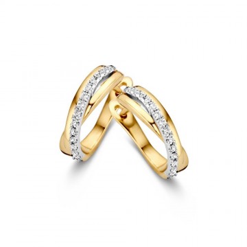 Oorringen bicolor zirkonia 18986 nl g