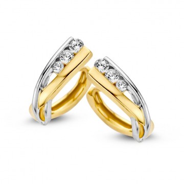 Oorringen bicolor zirkonia 26858 nl g