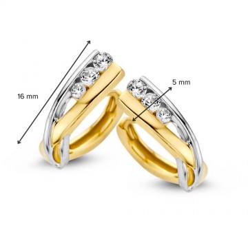 Oorringen bicolor zirkonia 26861 nl g