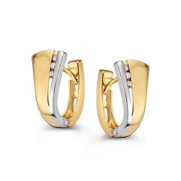 Oorringen bicolor zirkonia 31562 nl g