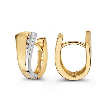 Oorringen bicolor zirkonia 31563 nl g