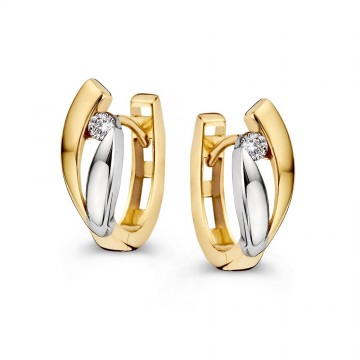 Oorringen bicolor zirkonia 31577 nl g