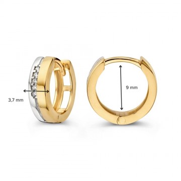 Oorringen bicolor zirkonia 31593 nl g