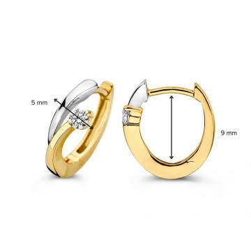 Oorringen bicolor zirkonia 31966 nl g