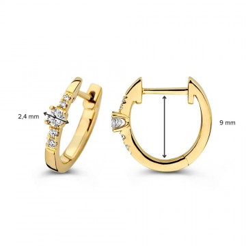 Oorringen geelgoud briljant 0 16 crt 31974 nl g