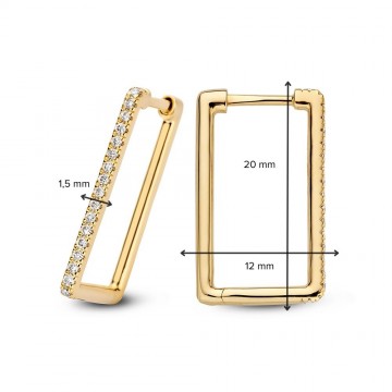 Oorringen geelgoud briljant 0 18 crt 27090 nl g