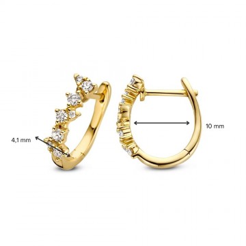 Oorringen geelgoud briljant 0 32 crt 31105 nl g