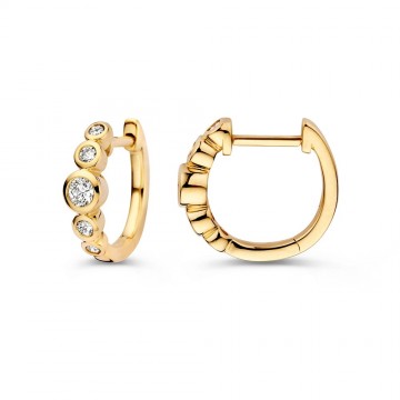 Oorringen geelgoud briljant 0 32 crt 32586 nl g