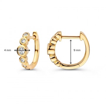 Oorringen geelgoud briljant 0 32 crt 32615 nl g