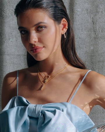 Oorringen geelgoud briljant 0 32 crt 32898 nl g