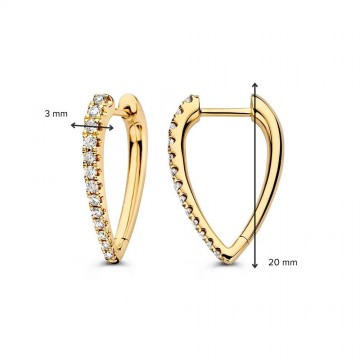 Oorringen geelgoud briljant 0 36 crt 30911 nl g