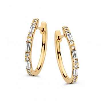 Oorringen geelgoud briljant 0 38 crt 30927 nl g