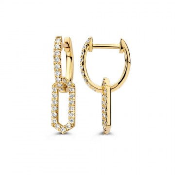 Oorringen geelgoud briljant 0 42 crt 30925 nl g