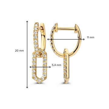 Oorringen geelgoud briljant 0 42 crt 30938 nl g