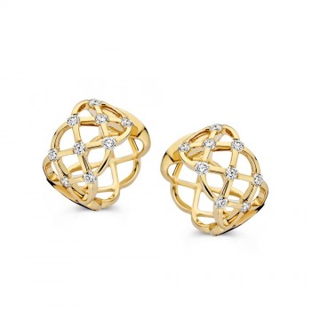 Oorringen geelgoud briljant 0 44 crt 30532 nl g