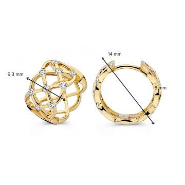 Oorringen geelgoud briljant 0 44 crt 30844 nl g