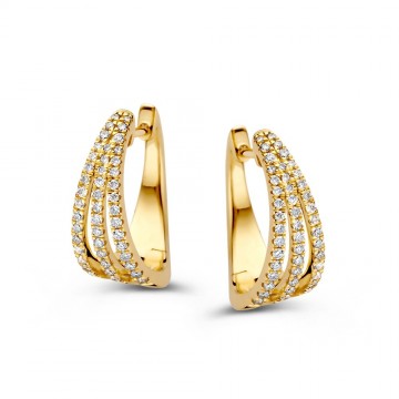 Oorringen geelgoud briljant 0 48 crt 32920 nl g