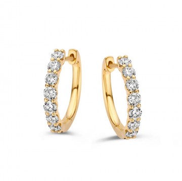 Oorringen geelgoud briljant 1 00 crt 32577 nl g