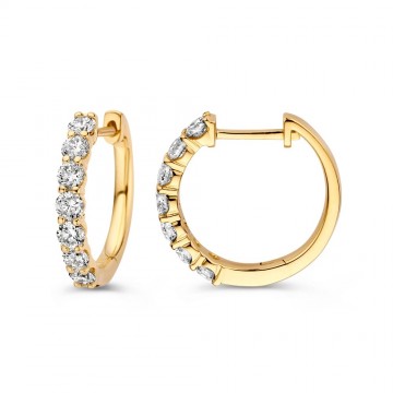 Oorringen geelgoud briljant 1 00 crt 32578 nl g