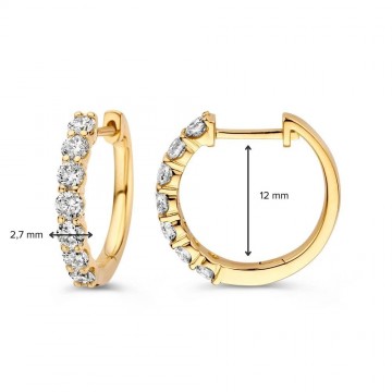 Oorringen geelgoud briljant 1 00 crt 32708 nl g