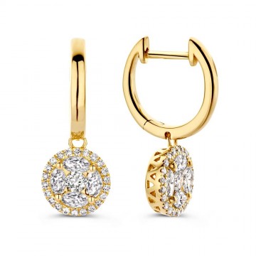 Oorringen geelgoud briljant 1 06 crt 25720 nl g