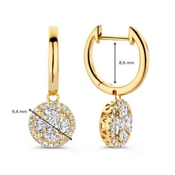 Oorringen geelgoud briljant 1 06 crt 31101 nl g