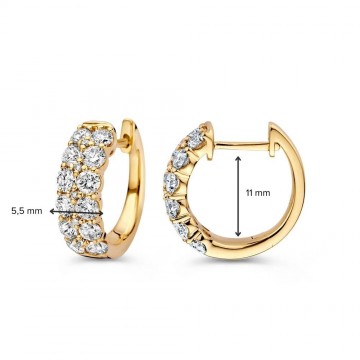 Oorringen geelgoud briljant 1 72 crt 32707 nl g