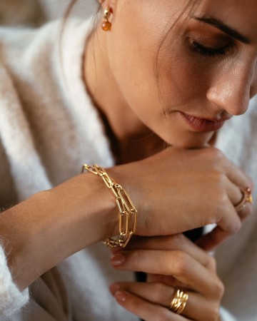 Oorringen geelgoud citrien 25574 nl g