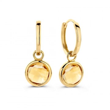 Oorringen geelgoud citrien 25993 nl g
