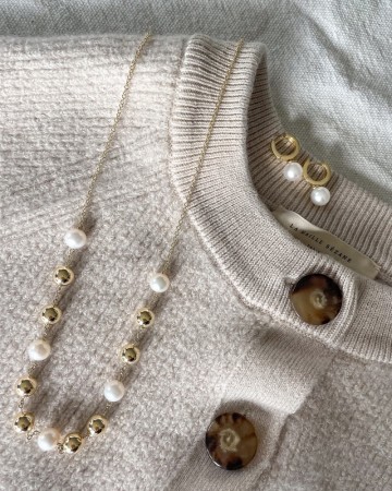 Oorringen geelgoud parel 32021 nl g