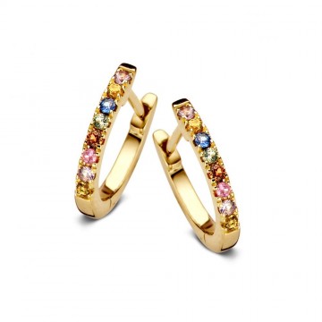 Oorringen geelgoud saffier 23152 nl g