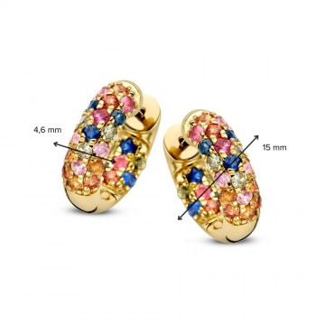 Oorringen geelgoud saffier 27995 nl g