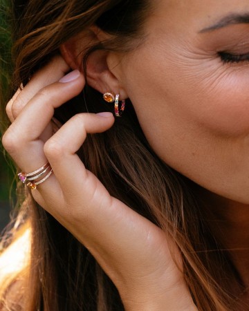 Oorringen geelgoud saffier 30968 nl g