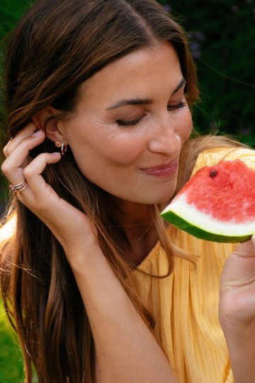 Oorringen geelgoud saffier 30969 nl g