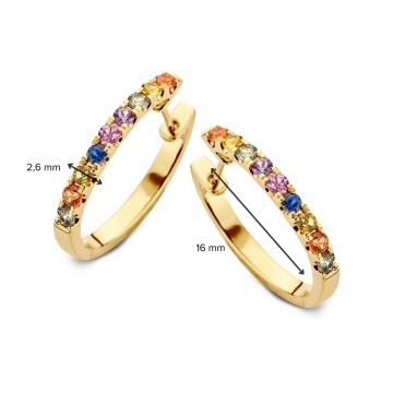 Oorringen geelgoud saffier 31106 nl g