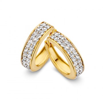 Oorringen geelgoud zirkonia 15155 nl g