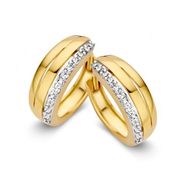 Oorringen geelgoud zirkonia 15560 nl g