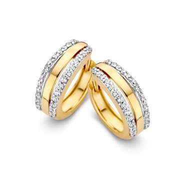 Oorringen geelgoud zirkonia 15561 nl g