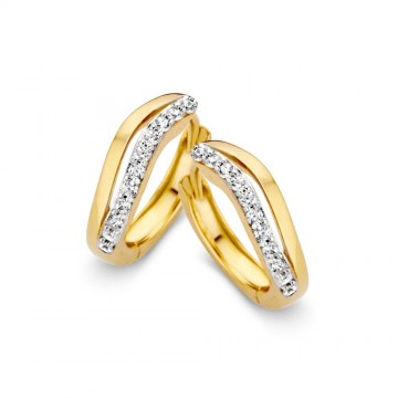 Oorringen geelgoud zirkonia 15562 nl g