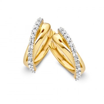 Oorringen geelgoud zirkonia 15563 nl g