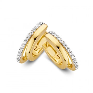 Oorringen geelgoud zirkonia 15566 nl g