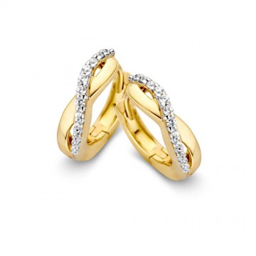 Oorringen geelgoud zirkonia 15567 nl g